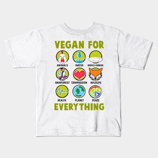 Vegan For Animals, Water, World Hunger Kids T-Shirt